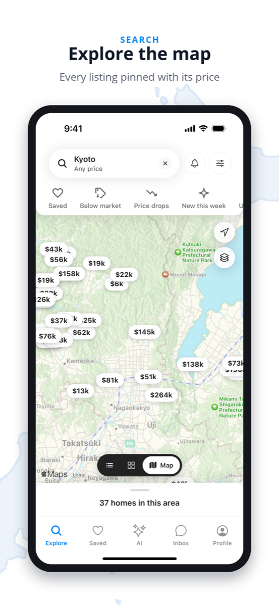 Akiya Listings: map search for vacant homes across Japan