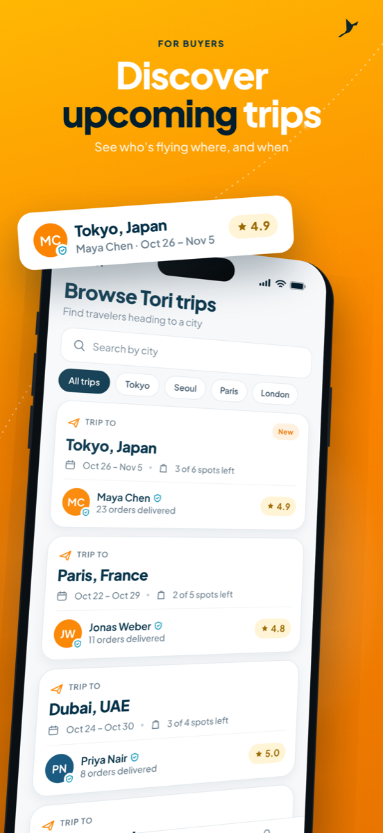 Tori app screenshot